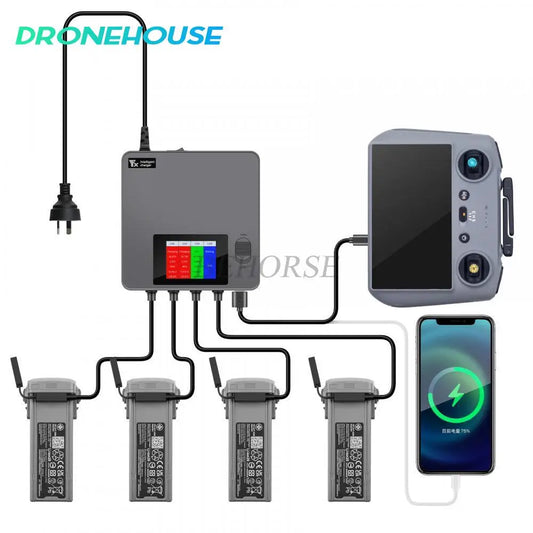 Cargador USB con pantalla digital a color para mantenedor y descargador de batería, accesorios para drones DJI Air 3S/Air 3