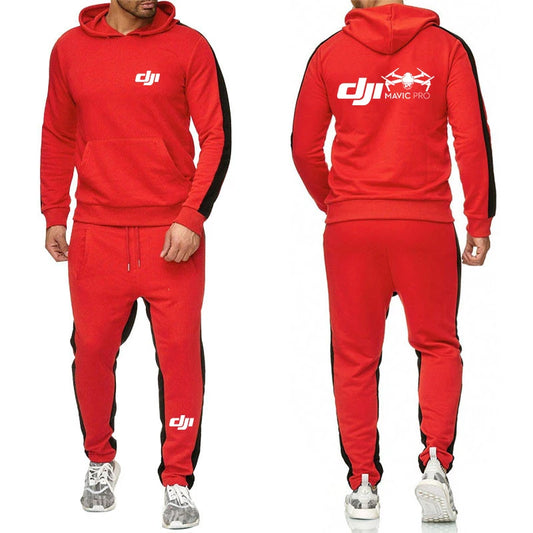 DJI Professional Pilot Drone - Conjunto de sudadera con capucha para hombre, color liso, marca de moda, pantalón deportivo informal, traje de sudadera, 2024