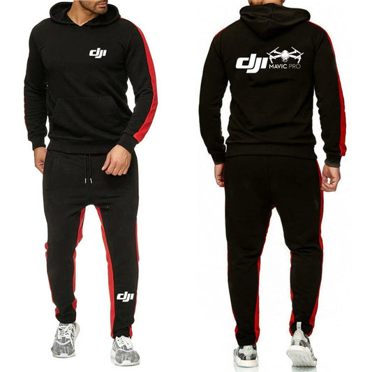 DJI Professional Pilot Drone - Conjunto de sudadera con capucha para hombre, color liso, marca de moda, pantalón deportivo informal, traje de sudadera, 2024