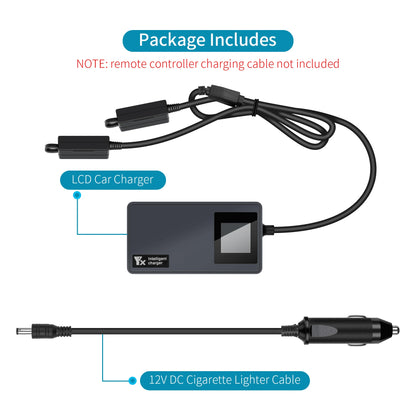 Cargador de coche con pantalla digital para DJI AIR 3/3S, control remoto de batería, cargador de vehículo, concentrador de carga inteligente portátil