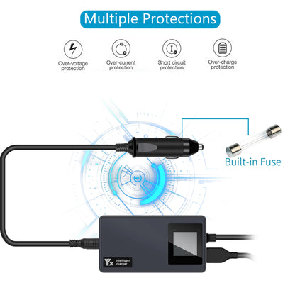 Cargador de coche con pantalla digital para DJI AIR 3/3S, control remoto de batería, cargador de vehículo, concentrador de carga inteligente portátil