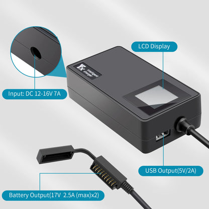 Cargador de coche con pantalla digital para DJI AIR 3/3S, control remoto de batería, cargador de vehículo, concentrador de carga inteligente portátil