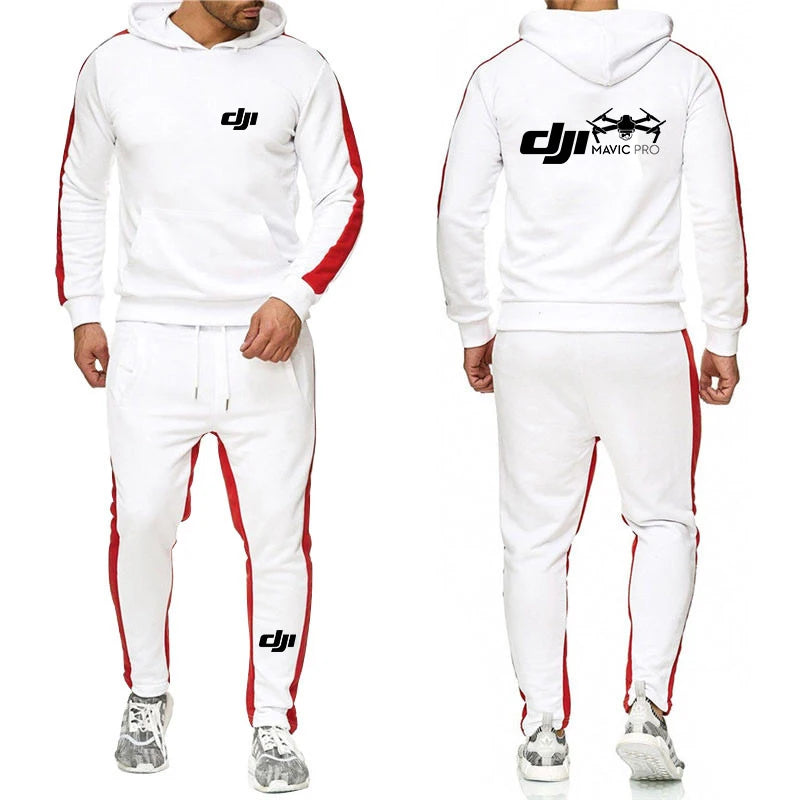 DJI Professional Pilot Drone - Conjunto de sudadera con capucha para hombre, color liso, marca de moda, pantalón deportivo informal, traje de sudadera, 2024